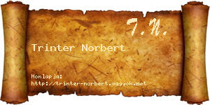 Trinter Norbert névjegykártya